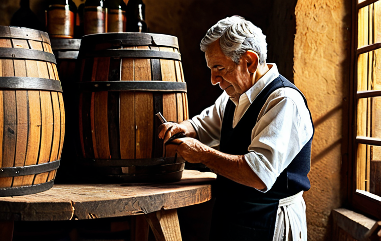 전통주 브랜드의 가격 비교 사이트 - **Prompt 1: The Artisan's Passion**
    A close-up, cinematic shot of an elderly, weathered Spanish ...