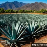Home 18 전통주 브랜드의 친환경 경영 - Aerial wide-angle documentary shot of a regeneratively managed agave landscape in the Oaxaca highlan...